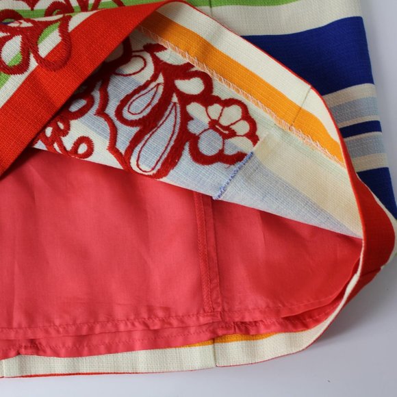 Anthropologie Tabitha Dress bright multi color stripes embroidered Sz 4 - Picture 7 of 9